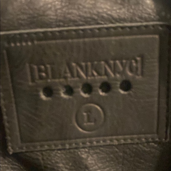 Blank NYC Black Leather Motorcycle Jacket with Studded Lapel - Picture 4 of 4